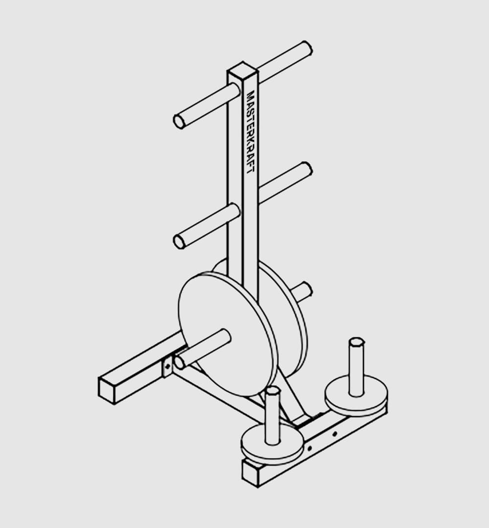 Olympic Weight Plate Tree (8 Storage Pins)