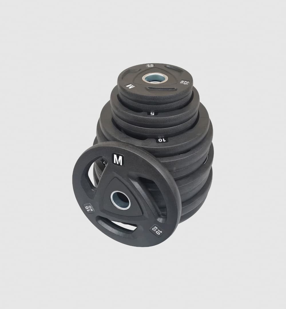 Olympic Premium Rubber Weight Plates (3 Grip) (Set of 10) - 150kg